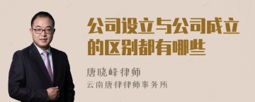 公司设立与公司成立的区别都有哪些