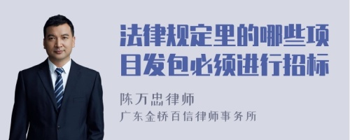 法律规定里的哪些项目发包必须进行招标