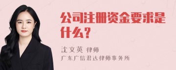 公司注册资金要求是什么？