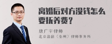 离婚后对方没钱怎么要抚养费？