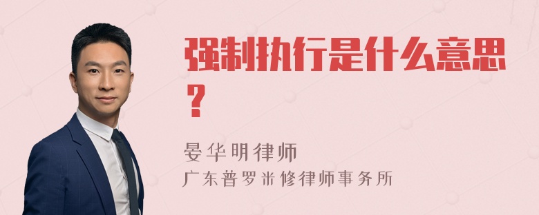 强制执行是什么意思？