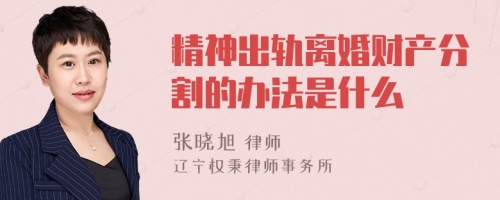 精神出轨离婚财产分割的办法是什么