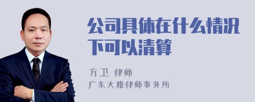 公司具体在什么情况下可以清算