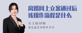 离婚网上立案通过后该操作流程是什么