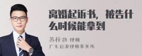 离婚起诉书，被告什么时候能拿到