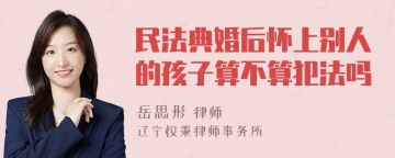 民法典婚后怀上别人的孩子算不算犯法吗