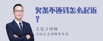 欠条不还钱怎么起诉？