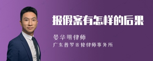 报假案有怎样的后果