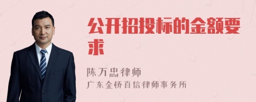 公开招投标的金额要求