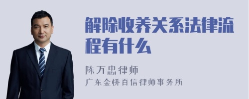 解除收养关系法律流程有什么