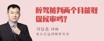 醉驾被判两个月能取保候审吗?