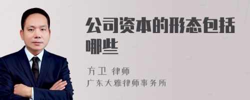 公司资本的形态包括哪些