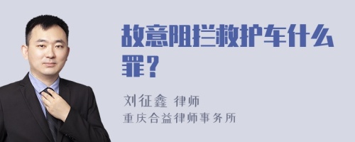 故意阻拦救护车什么罪？