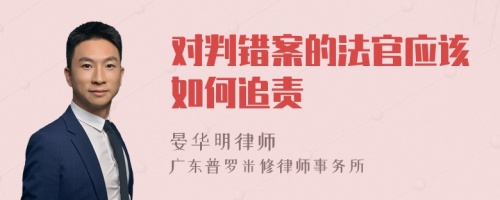 对判错案的法官应该如何追责