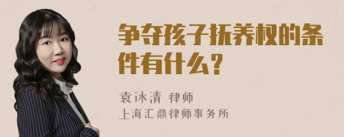 争夺孩子抚养权的条件有什么？