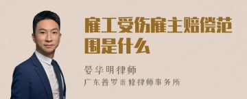 雇工受伤雇主赔偿范围是什么