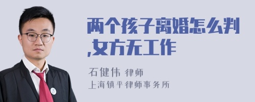 两个孩子离婚怎么判,女方无工作