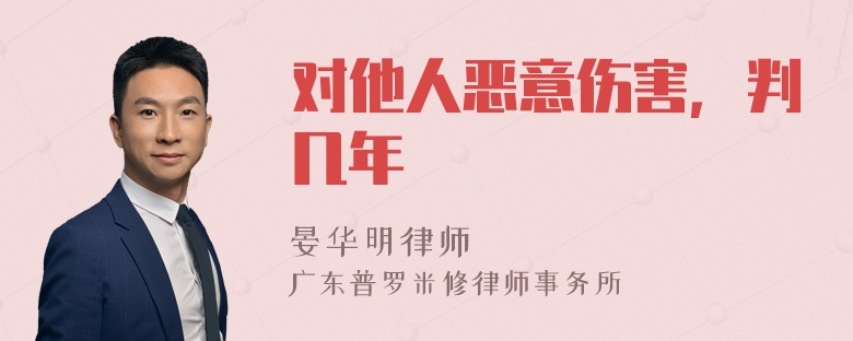 对他人恶意伤害，判几年