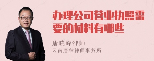 办理公司营业执照需要的材料有哪些