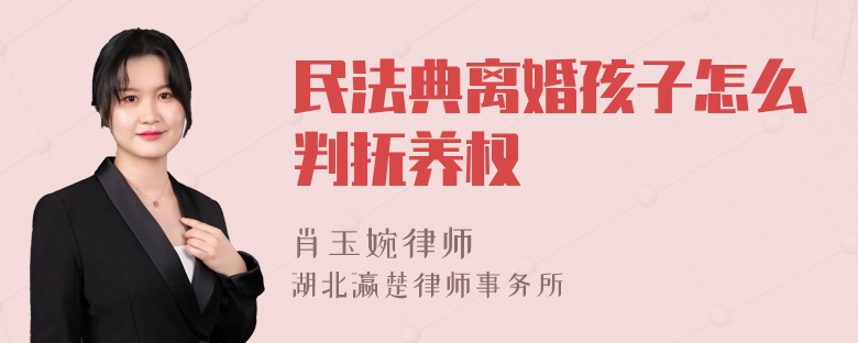 民法典离婚孩子怎么判抚养权