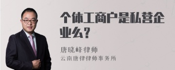 个体工商户是私营企业么？