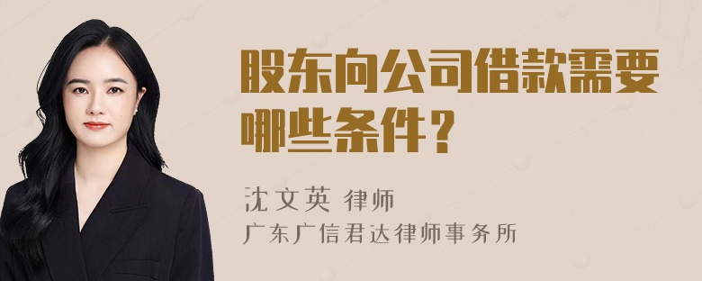 股东向公司借款需要哪些条件？