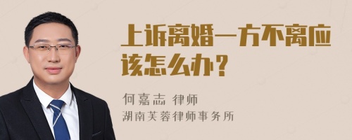 上诉离婚一方不离应该怎么办？