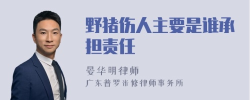 野猪伤人主要是谁承担责任