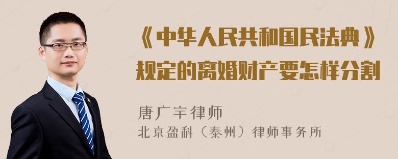 《中华人民共和国民法典》规定的离婚财产要怎样分割