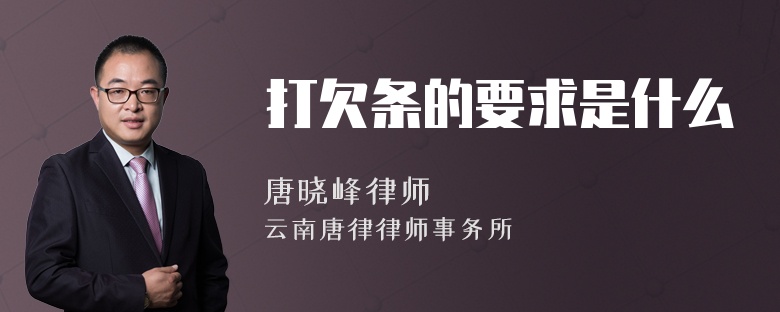 打欠条的要求是什么