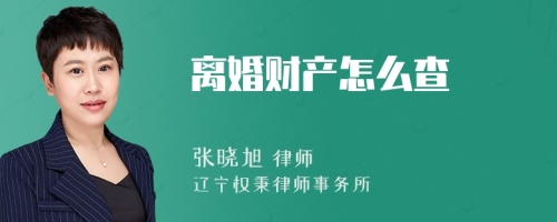 离婚财产怎么查