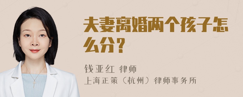 夫妻离婚两个孩子怎么分？