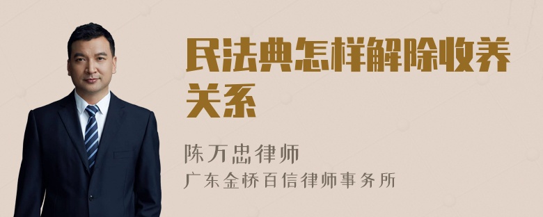 民法典怎样解除收养关系