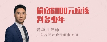 偷窃6000元应该判多少年