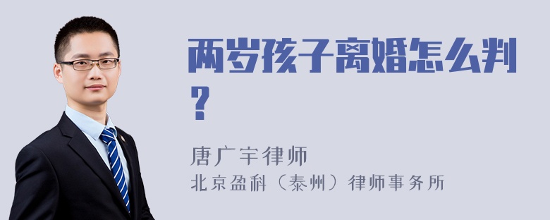 两岁孩子离婚怎么判？