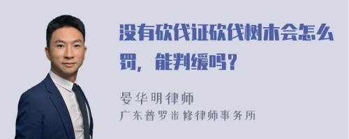 没有砍伐证砍伐树木会怎么罚，能判缓吗？