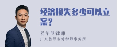 经济损失多少可以立案？