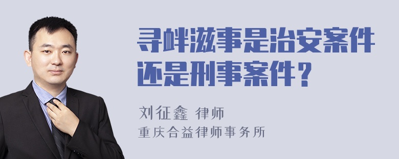 寻衅滋事是治安案件还是刑事案件？