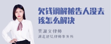 欠钱调解被告人没去该怎么解决