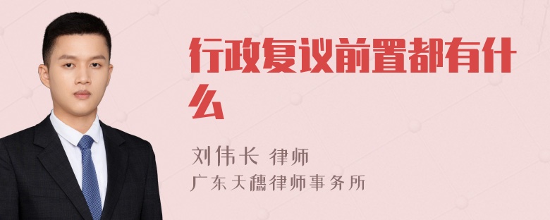 行政复议前置都有什么