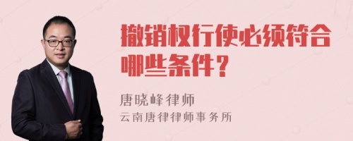 撤销权行使必须符合哪些条件？