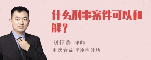 什么刑事案件可以和解？