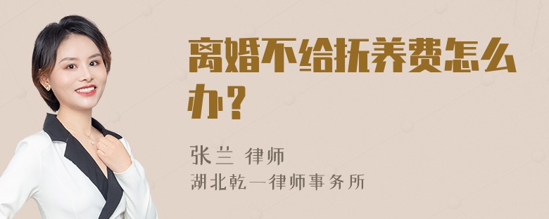 离婚不给抚养费怎么办？