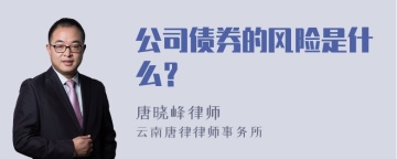 公司债券的风险是什么？