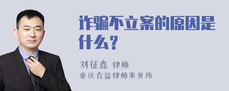 诈骗不立案的原因是什么？