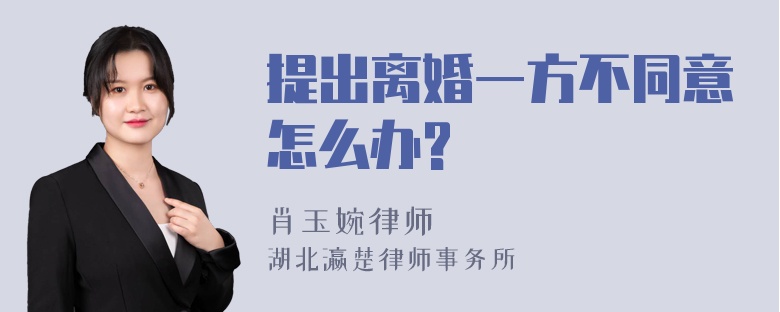 提出离婚一方不同意怎么办?