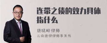 连带之债的效力具体指什么