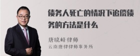 债务人死亡的情况下追偿债务的方法是什么