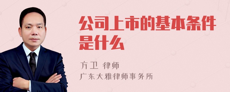 公司上市的基本条件是什么