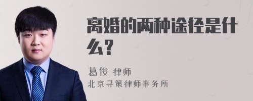 离婚的两种途径是什么？